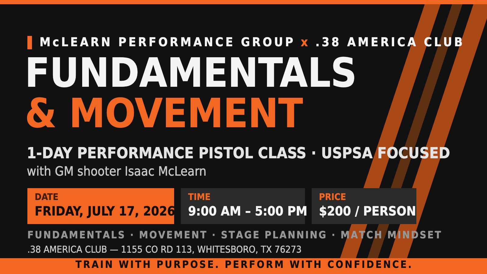 Fundamentals and Movement 1-day performance pistol class with GM Isaac McLearn